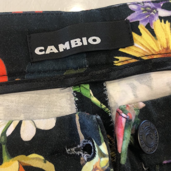 Tropical Print Cropped Cambio Cotton Pant - Picture 5 of 9